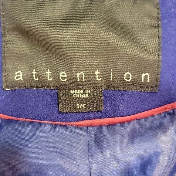 attention royal blue Bomber Jacket, size small - Picture 4 of 6